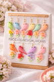 Bird & Flowers Dangle Earrings Mold - Animal Clear Silicone Mould - Pigeon  Mold - Bird Dangle Earring mold - Floral Bird Earrings Mold