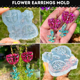 Flower Earring Mold | Resin Jewelry Mold | Polymer Clay Molds | Jewelry Making | Rose Silicone Mold l UV Resin  Earring Mold