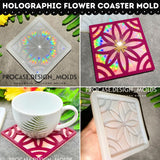 Holographic flower coaster mold (4")