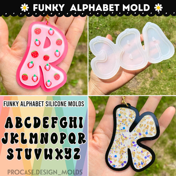 Funky Alphabet Mold for Making Resin Keychains | Letter Silicone Molds | Keychain Mold | Alphabet Mold for Resin Crafts l Capital Alphabet