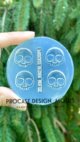 Skull Stud Earring Mold - Ghost Silicone Mold - Halloween Mold Foe Resin - Sugar Skull - Ghost UV Resin Mold - Stud Earring Mold - Face Mold