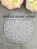 4.5 inch Etched mandala lotus coaster mold