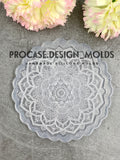 4.5 inch Etched mandala lotus coaster mold