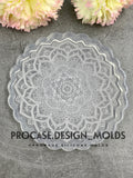 4.5 inch Etched mandala lotus coaster mold