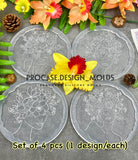 Flower lady Collection mold SET 1 (5 inches) - Set of 4 pcs. (1 design/each)