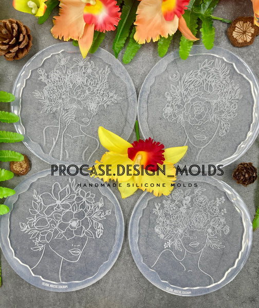 Flower lady Collection mold SET 1 (5 inches) - Set of 4 pcs. (1 design/each)