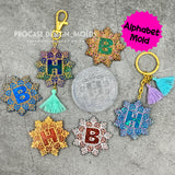 Mandala alphabet 26 letters mold (Keychain mold)