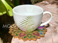 4.5 inch leaf mandala coaster mold