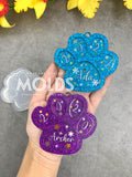 DESTASH - Dog paw shaker mold (3 inches)