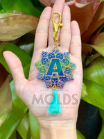 Mandala alphabet 26 letters mold (Keychain mold)