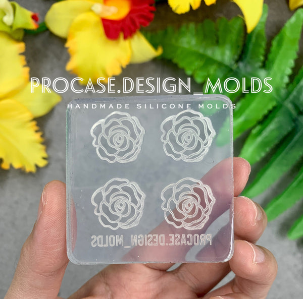 Rose stud earrings mold