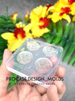 Rose stud earring (round) mold