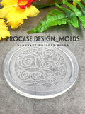 4 inch round rose coaster mold