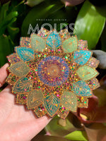 Etched leaf mandala silicone mold(3 sizes available)