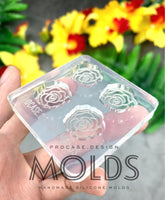 Rose stud earrings mold