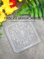 4.5 inch Square dandelion coaster mold