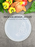 5 inch rose border coaster mold