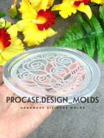 4 inch round rose coaster mold