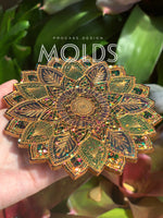 Etched leaf mandala silicone mold(3 sizes available)