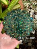 Peacock etched mandala mold (3 sizes available)