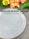 5 inch rose border coaster mold