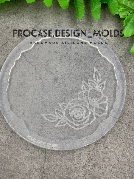 5 inch Floral border coaster mold