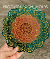 Peony etched mandala mold (3 sizes available)