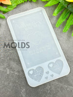 I just called to say I love you card mold.(Letter mold) with 2 heart tokens perfect for keychains