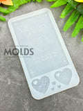 I just called to say I love you card mold.(Letter mold) with 2 heart tokens perfect for keychains