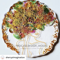 Flower lady coaster mold#4 (5 inches)