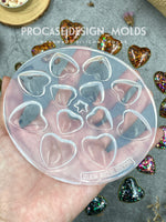 Hearts earring pallet mold (12 hearts, in 3 different sizes)