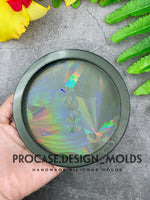 Round holographic coaster mold (3.5")