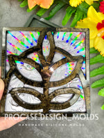 Holographic leaf coaster mold (4")