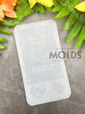 I just called to say I love you card mold.(Letter mold) with 2 heart tokens perfect for keychains