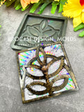 Holographic leaf coaster mold (4")