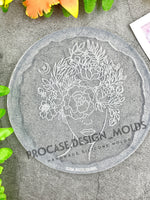 Flower lady coaster mold #1 (5 inches)