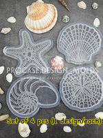 The seashell coaster collection - Set of 4 pcs. (1 design/each)