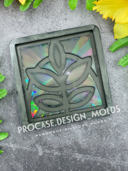 Holographic leaf coaster mold (4")