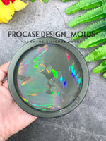 Round holographic coaster mold (3.5")