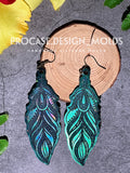 Holographic feather earring mold