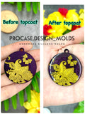 Tropical earring mold(round) 1.5 inches