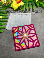 Holographic flower coaster mold (4")