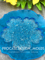 Flower druzy insert mold size 4.5 inches