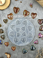 Hearts earring pallet mold (12 hearts, in 3 different sizes)