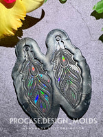 Holographic feather earring mold