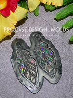 Holographic feather earring mold