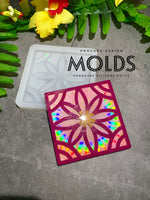 Holographic flower coaster mold (4")