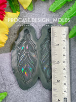 Holographic feather earring mold