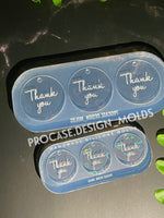 Holographic thank you tag mold(hearts)