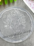 Flower lady coaster mold #1 (5 inches)